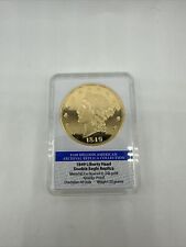 American Mint 1849 Liberty Head Double Eagle Replica Coin In Casen 24k Plated picture
