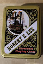 Vintage 1980 Robert E Lee Riverboat Playing Cards Double Deck W Original Tin picture