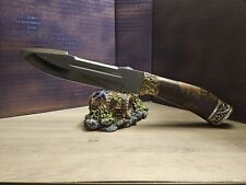 BEAUTIFUL STAINLES STEEL - EXOTIC WOODE HANDLE W/BRASS FITINGS - 12