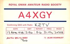 Royal Oman Amateur Radio Society QSL Radio AX4GY Postcard picture