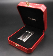 WORKING Cartier Vintage Gas Lighter Godron Silver Case Box picture
