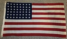 Vintage 1950s United States 48 Star Flag,3'x5',Sewn Stars,Stripes,Dettra Bulldog picture