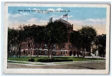 c1920s Kane County Court House, Greetings from Aurora IL City of Lights Postcard picture