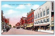 Anniston Alabama Postcard Noble Street Looking South c1940 Vintage Antique picture