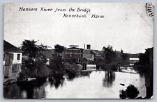 Postcard Kennebunk Maine Monsam River From the Bridge 1908 picture
