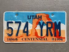 VINTAGE 1996 UTAH LICENSE PLATE ARCH-CENTENNIAL 574-YRM COOL😎 picture
