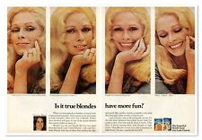 Lady Clairol Beautiful Blonde Head Hair Color Vintage 1972 2-Page Magazine Ad picture