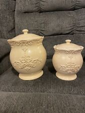 Vtg Daniel Cremieux Maison Provence designed in France stoneware Canisters 2 pc picture