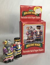 Exclusive HEB Holiday Magic Nutcracker Salt & Pepper Shakers Ceramic 2.5” picture