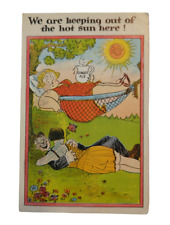 Vintage Postcard Comic Greetings KEEPING OUT OF THE SUN picture