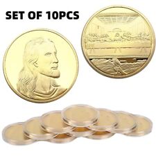 10pcs Jesus Memorial Coin Last Supper Gold Plated Metal Coin Souvenir Gift picture
