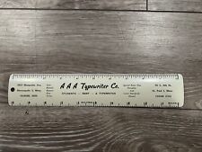 VINTAGE AAA TYPEWRITER CO METAL ADVERTISING RULER 10 Inch St. Paul MN Excellent picture