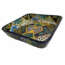 Talavera Square Casserole Baking Dish Hand Painted Pottery Mexican Folk Art 9x9 picture