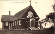 Thomaston ME-Maine, St James Church, Religion, Vintage Postcard picture