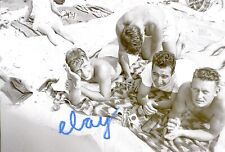 VTG 1940s Negative Four Shirtless Men Beefcake on Beach Blanket Cigarettes Coke picture