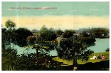 Melbourne Australia Botanic Gardens Landscape People Fashion Antique Postcard picture