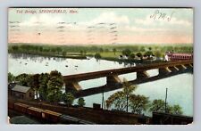 Springfield MA-Massachusetts, Toll Bridge, Railway, Vintage c1907 Postcard picture