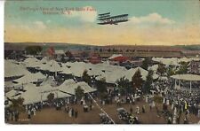 1916 Early Aviation RPPC Wright Bros? Biplane over New York State Fair Syracuse picture