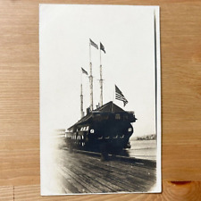 Vintage 1910s/ 1920s America Tall Ship Postcard RPPC Black and White picture