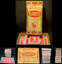 c1925 Historic Antique Playing Cards De La Rue’s FLAXETTE UK Partial Brick & Box picture