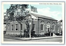 c1940's United States Post Office Exterior Roadside Waverly Iowa IA Postcard picture