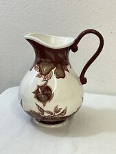 Waverly Ceramic Pitcher Garden Room Fruit Toile Maroon/White picture