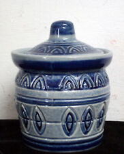 Vintage Gray and Blue Marzi and Remy Condiment Jar 3082 picture