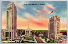 Vintage Postcard MO Kansas City Civic Center Aerial View Linen ~10408 picture