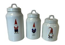 Rae Dunn Christmas Gnome Canister Complete Set MISCHIEF MERRY MAGIC By Magenta picture