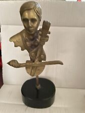 Vintage Solid Brass Cellist Marble Base picture