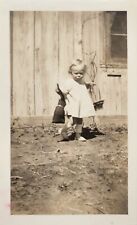 Vintage Black And White Photograph Of The Cutest Little Girl picture
