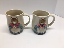 Vintage Otagiri Mrs Cat 3D Coffee Tea Mug Set of 2 picture