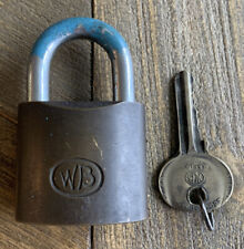 WILSON BOHANNAN WB BRASS PADLOCK LOCK With 1 Key Vintage Lock picture