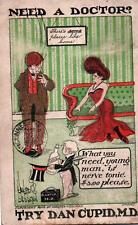 MAN Needs NERVE TONIC For LADY On A/S WALTER WELLMAN Vintage 1908 COMIC Postcard picture