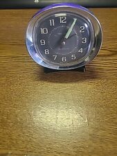 Vintage Westcox Baby Ben Black And Chrome Wind Up Alarm Clock Tested & Working picture
