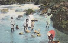 Jamaica, 1938, Washing Day in River, Women and Children, Used, Canal Zone Stamp picture