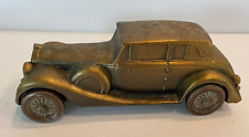 Vintage 1937 Rolls Royce 1974 Banthrico metal w/rolling wheels car coin bank picture