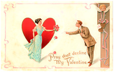 Postcard Embossed Pray Don't Decline My Valentine picture