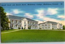 C1930 Linen Postcard Battell South North Middlebury College Middlebury VT picture