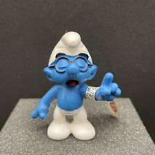 20536 Classic Brainy Smurf w/ Original Tag 2” Figurine 2004 Peyo Germany picture