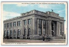 1916 Dallas Public Library S.W Cor. Commerce Harwood Texas TX  Exterior Postcard picture