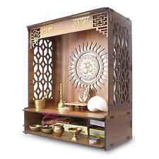 Beautiful Wooden Pooja Stand for Temple Home Office For Puja with LED Spot Light picture