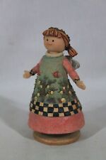 VTG MARY ENGELBREIT? WIND-UP & SPIN MUSICAL 2 TURTLE DOVES CHRISTMAS ANGEL GIRL picture