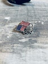 Vintage 1972 American Flag USA Olympic Rings lapel Bag Hat Pin   picture