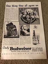 Vintage 1939 BUDWEISER BUD BEER Print Ad ALL THE WORLD 1930s SPYNX RARE picture
