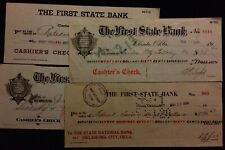 Vintage Checks: The First State Bank (Clarita, OK); 1910s-1920s; 4 Different picture