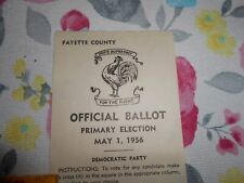 Vintage Democratic Ballot, May 1, 1956 Fayette County, Alabama For The Right picture