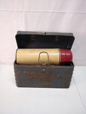 Vintage Metal Industrial  Factory Railroad Miners Domed Lunch Box picture