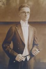Antique Photo Of Gentleman Wearing Tuxedo Holding Baton picture