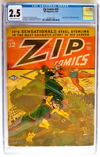 ZIP COMICS #32 CGC GD+ 2.5 MLJ 1942  SKULL-HEADED GAS-MASKED NAZI WWII COVER. picture